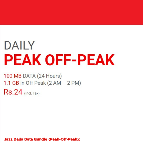 Jazz Daily Data Bundle (Peak-Off-Peak):